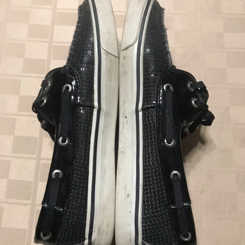 Sperry Top Sider‎ Slip Casual Shoes Black Sparkles
